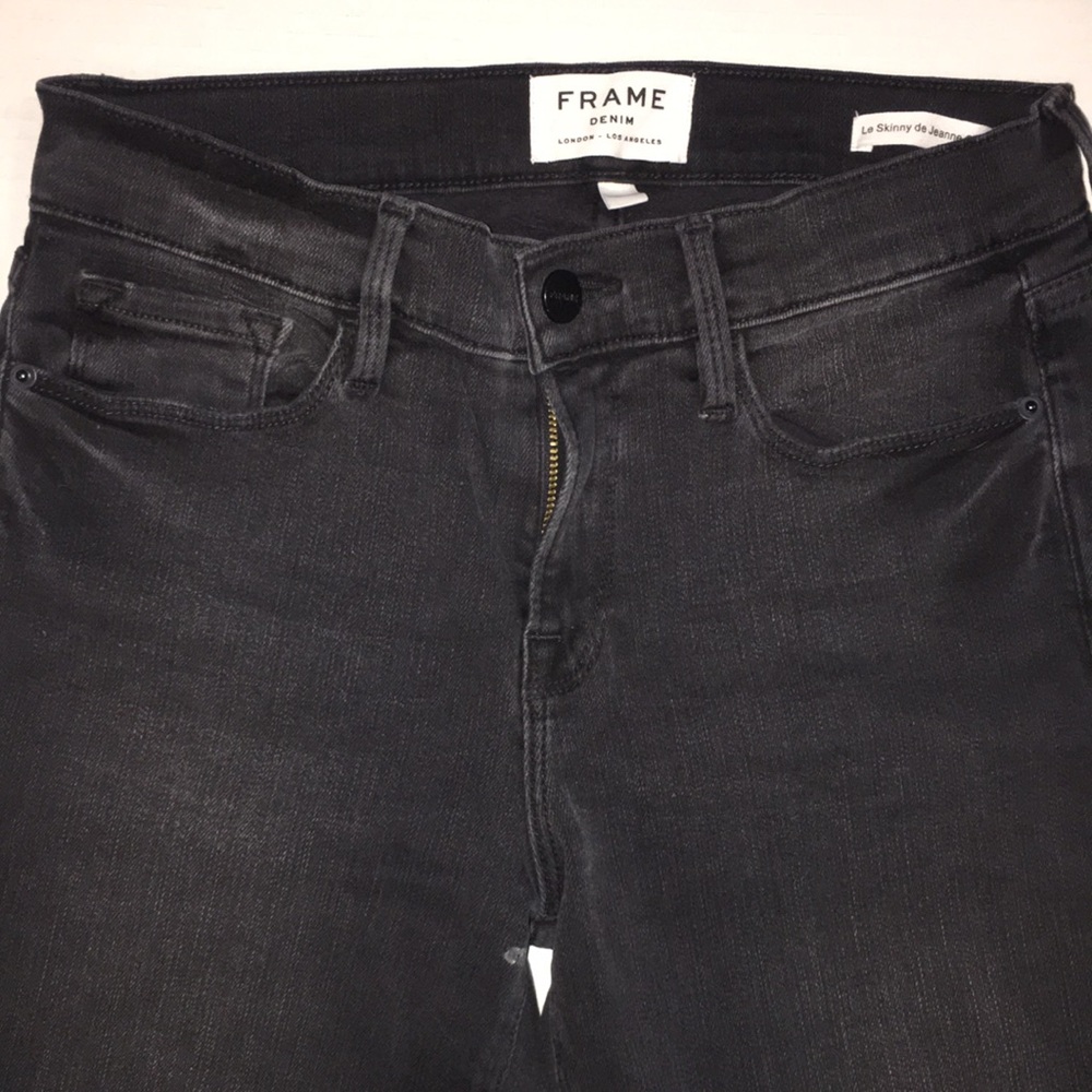Frame Denim Black Skinny Jeans | Le Skinny Jeanne Crop | Size 26